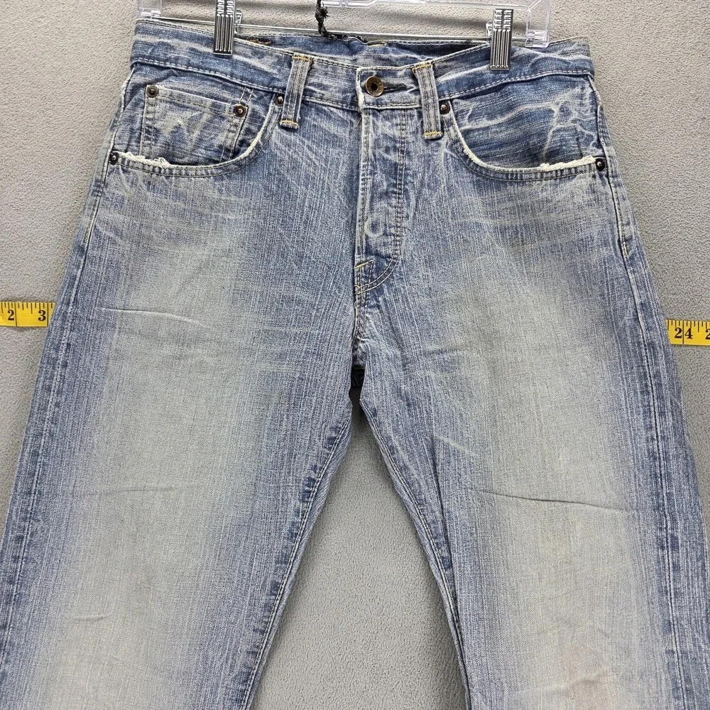 Edwin Jeans Mens Blue Selvedge 505BXX Whiskers Thrashed Light Wash Fits 29x30